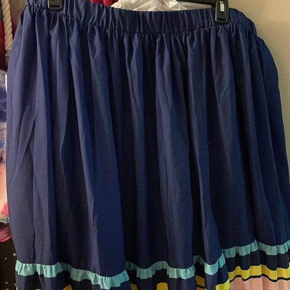 ELOQUII NWT Women’s Size 18/20 Colorblock Maxi Skirt Stripe navy blue pink - Picture 3 of 7